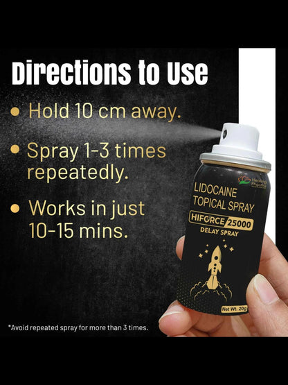 Healing Pharma Hiforce 25000-Lidocaine Topical Delay Spray (20 g)