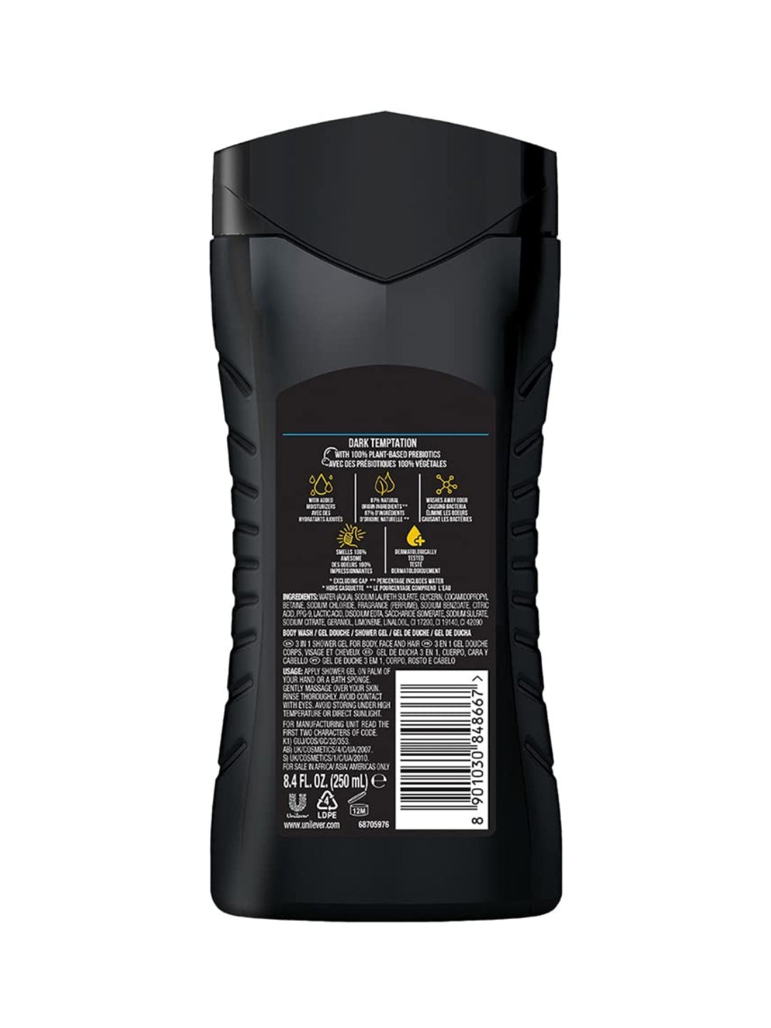 AXE  3 In 1 Body, Face & Hair Wash For Men  250ml