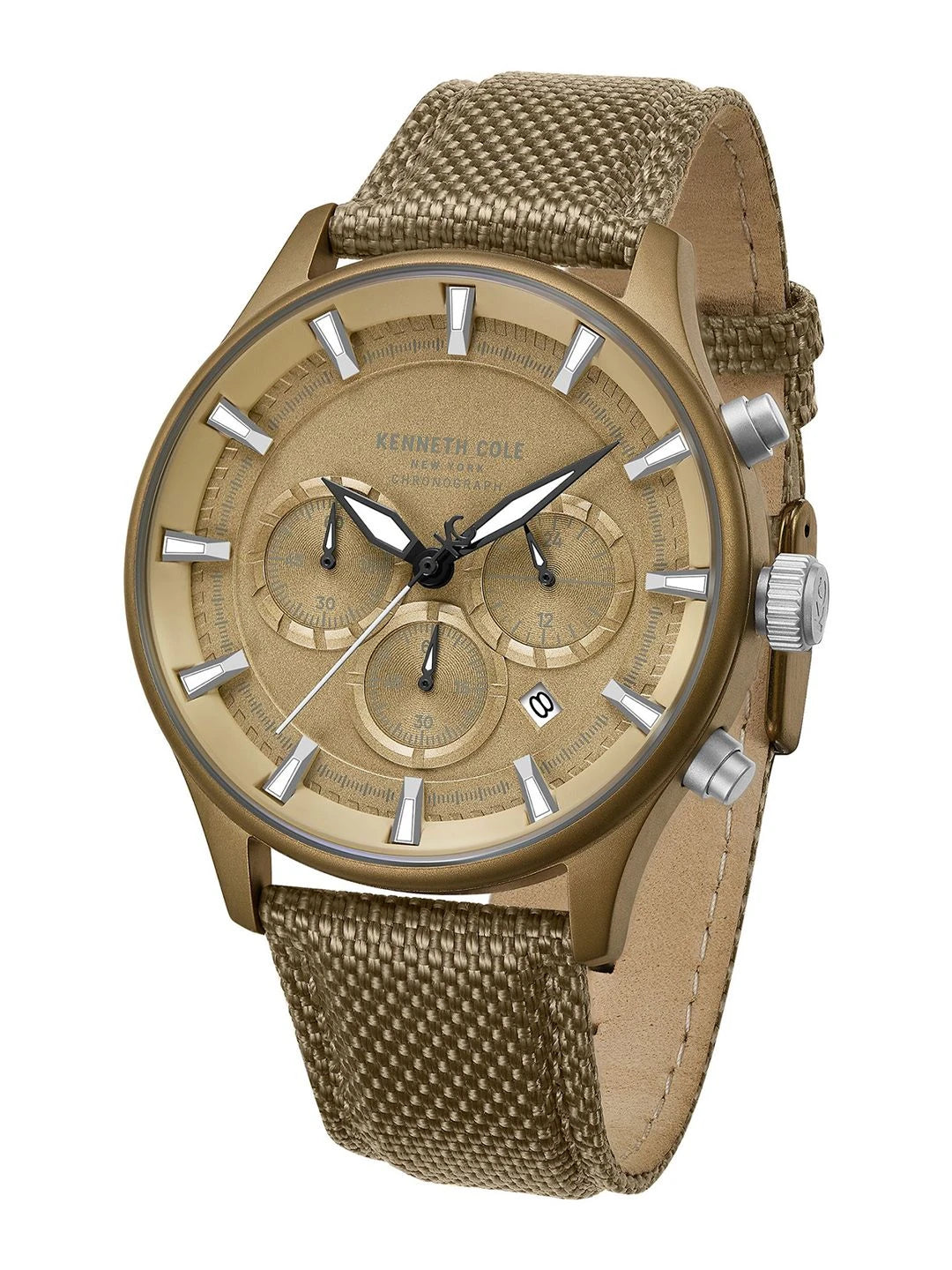 Kenneth Cole Quartz Khaki Round Dial Sports Watch - KCWGO0058403MNW