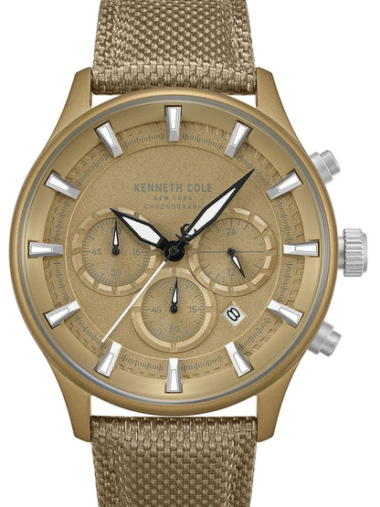 Kenneth Cole Quartz Khaki Round Dial Sports Watch - KCWGO0058403MNW