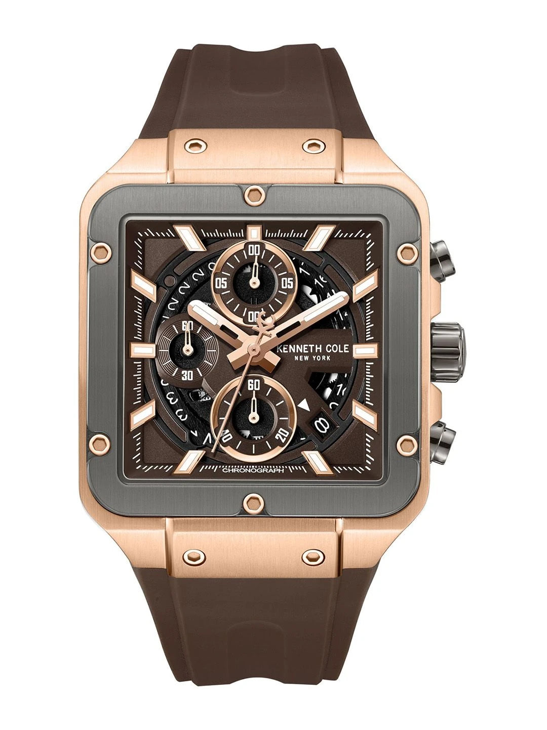 Kenneth Cole Sport Quartz Brown Square Dial 'S Watch - KCWGO0065502MNW