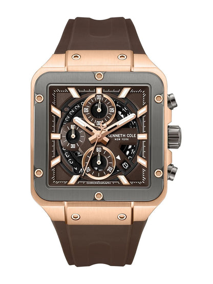 Kenneth Cole Sport Quartz Brown Square Dial 'S Watch - KCWGO0065502MNW