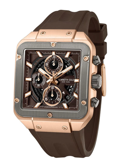 Kenneth Cole Sport Quartz Brown Square Dial 'S Watch - KCWGO0065502MNW