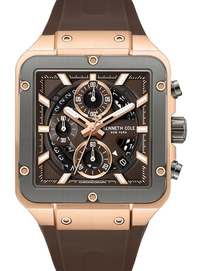 Kenneth Cole Sport Quartz Brown Square Dial 'S Watch - KCWGO0065502MNW