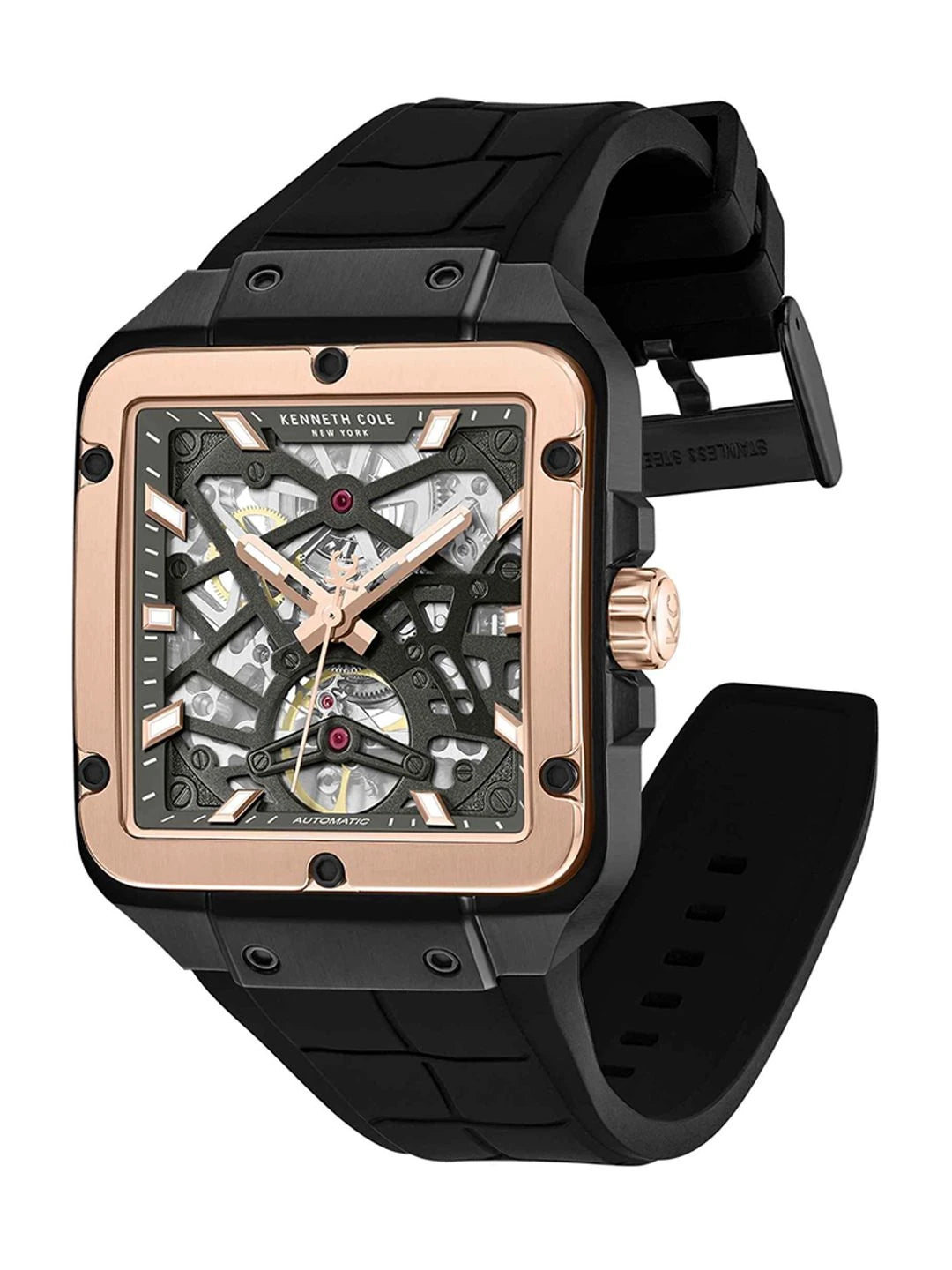 Kenneth Cole Automatic Drop 2 Gun Round Dial 'S Analog Watch - KCWGZ0065403MN