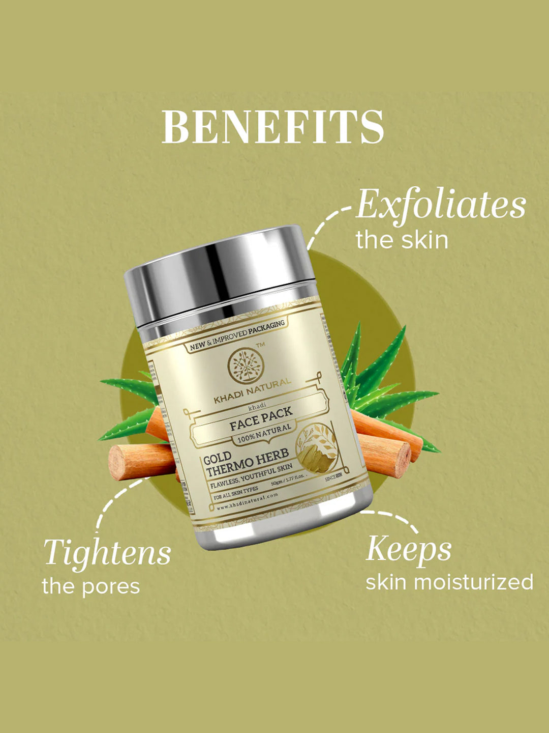 Khadi Natural Gold Thermo Herb Face Pack