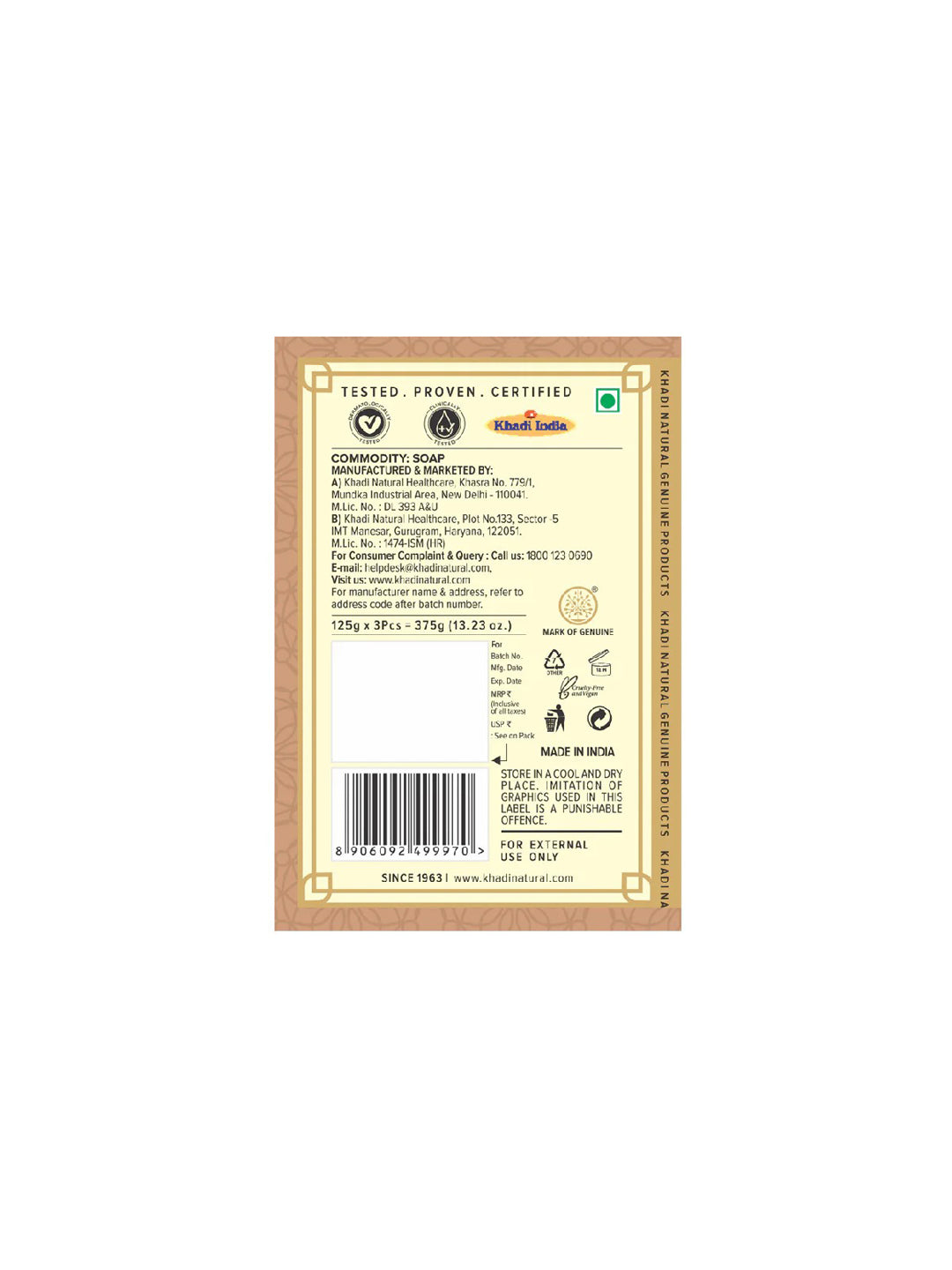 Khadi Natural Sandalwood Soap