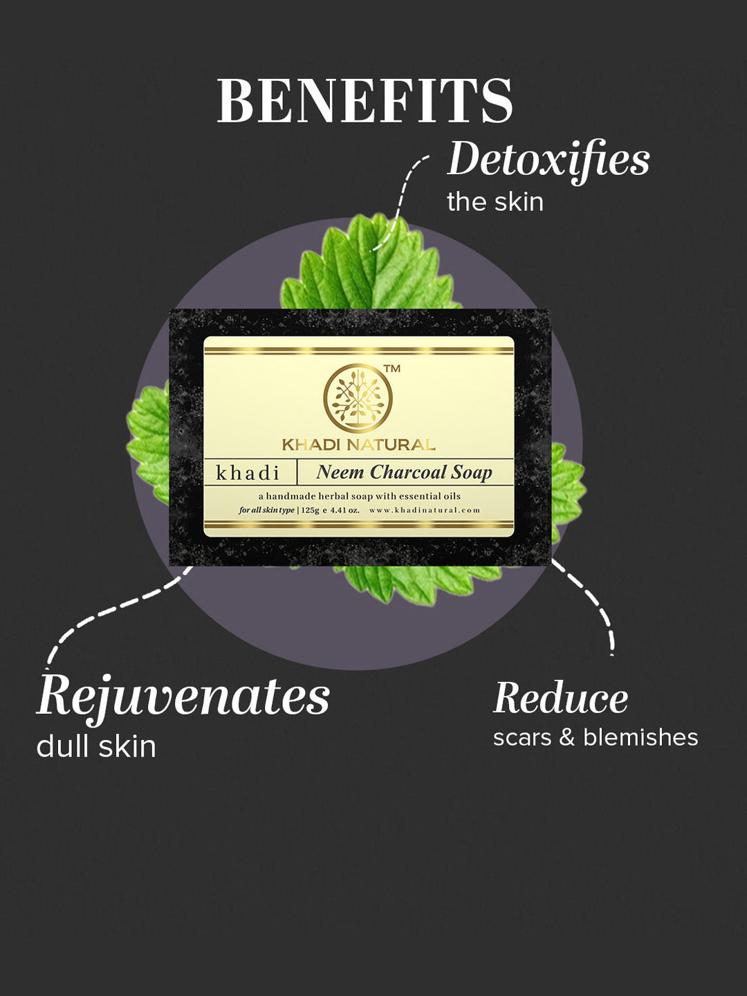 Khadi Natural Neem Charcoal Soap