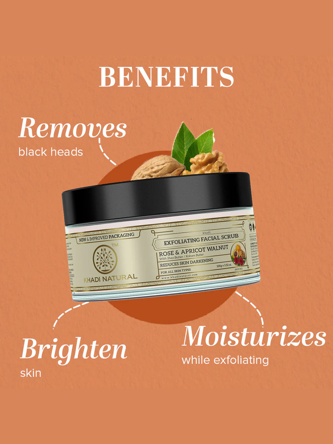 Khadi Natural Rose & Apricot Walnut Scrub