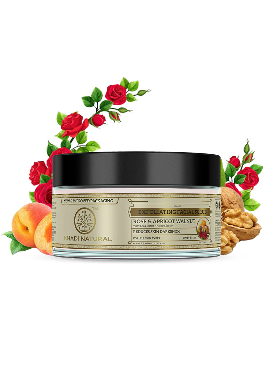 Khadi Natural Rose & Apricot Walnut Scrub