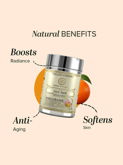 Khadi Natural Rose & Orange Face Pack