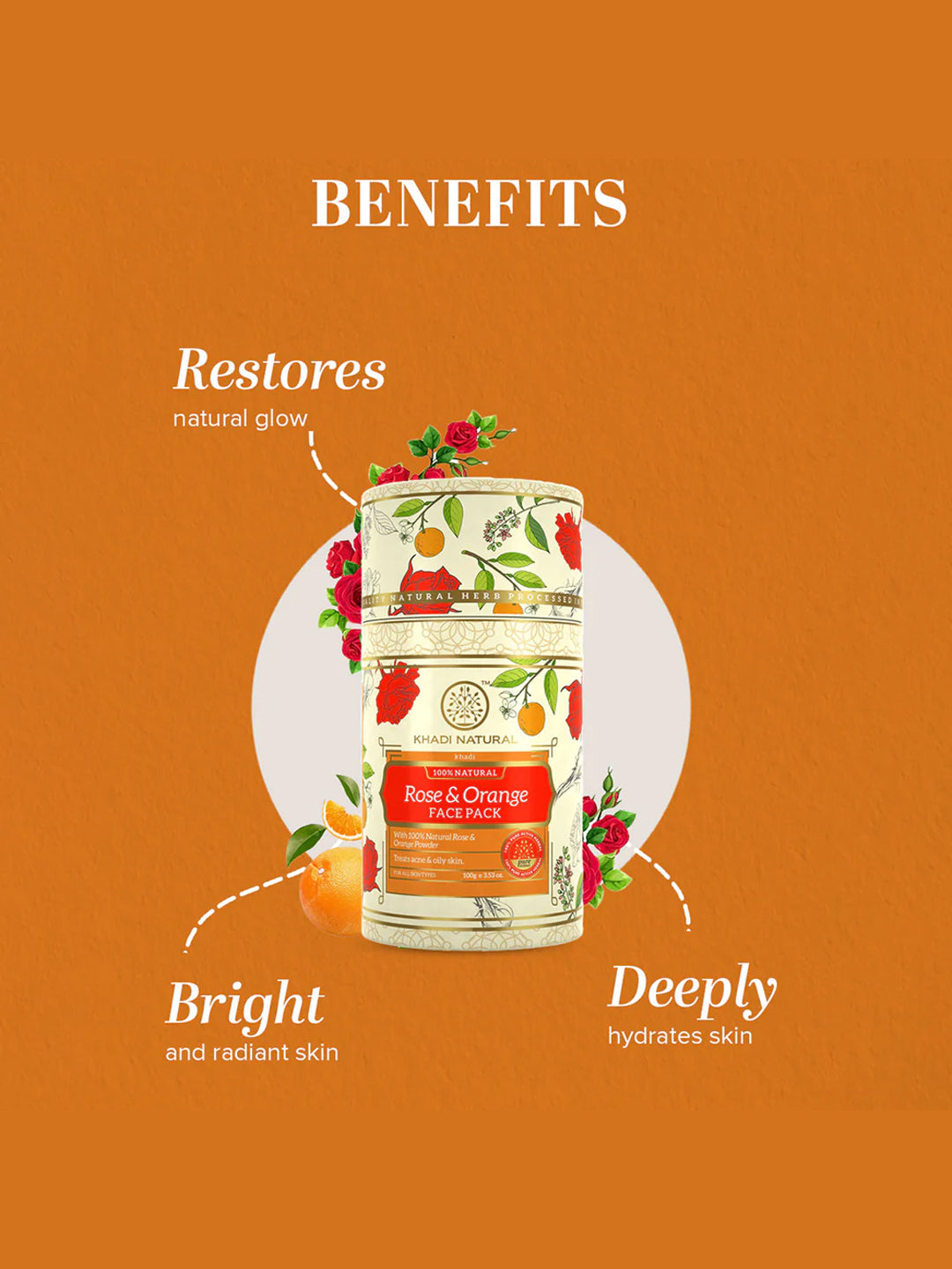 Khadi Natural Rose & Orange Face Pack