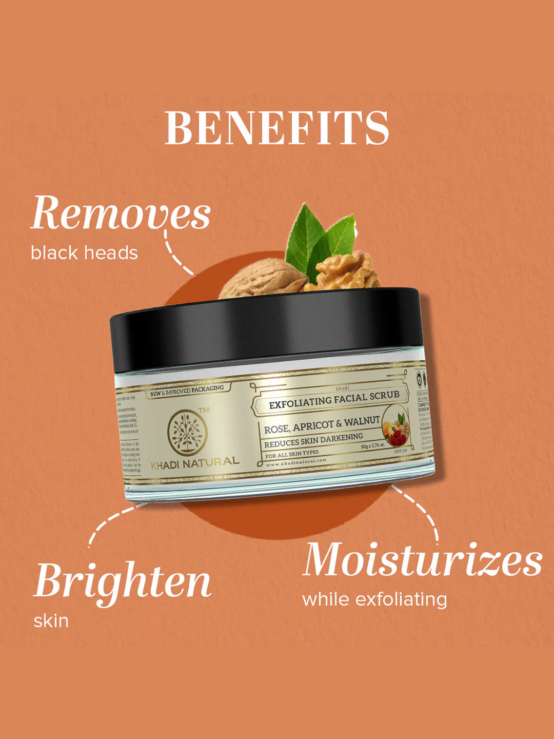 Khadi Natural Rose & Apricot Walnut Scrub