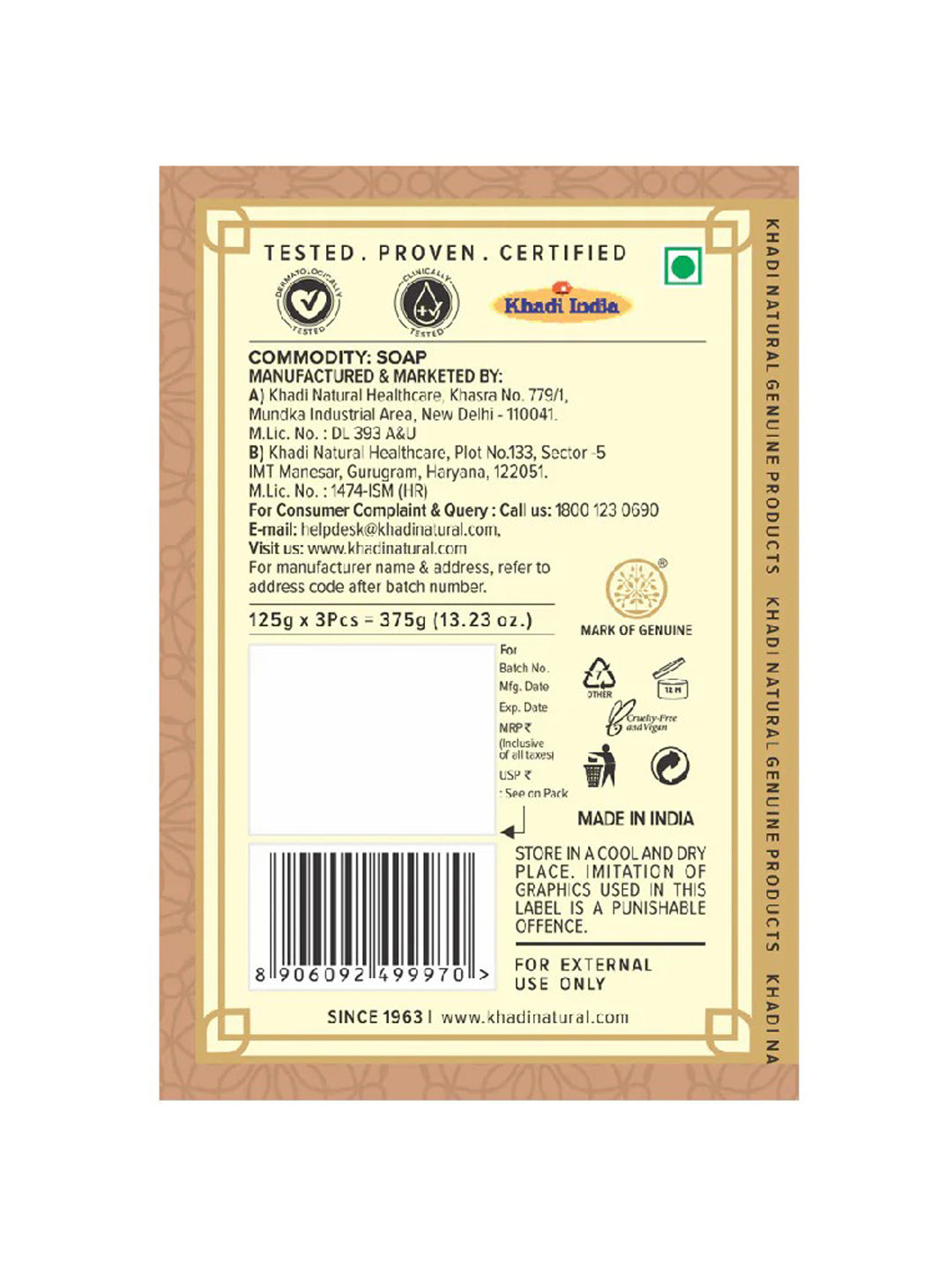 Khadi Natural Sandalwood Soap
