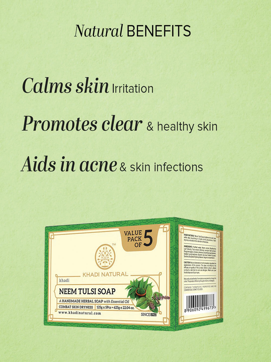 Khadi Natural Neem Tulsi Soap 125g
