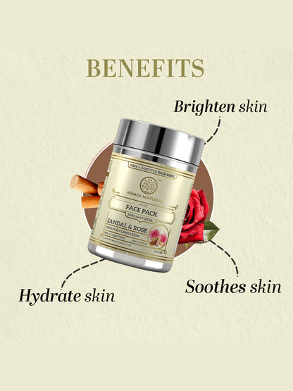 Khadi Natural Sandal & Rose Face Pack