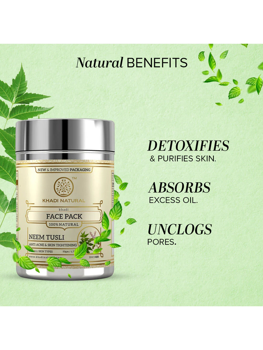 Khadi Natural Neem Tulsi Face Pack (50g)