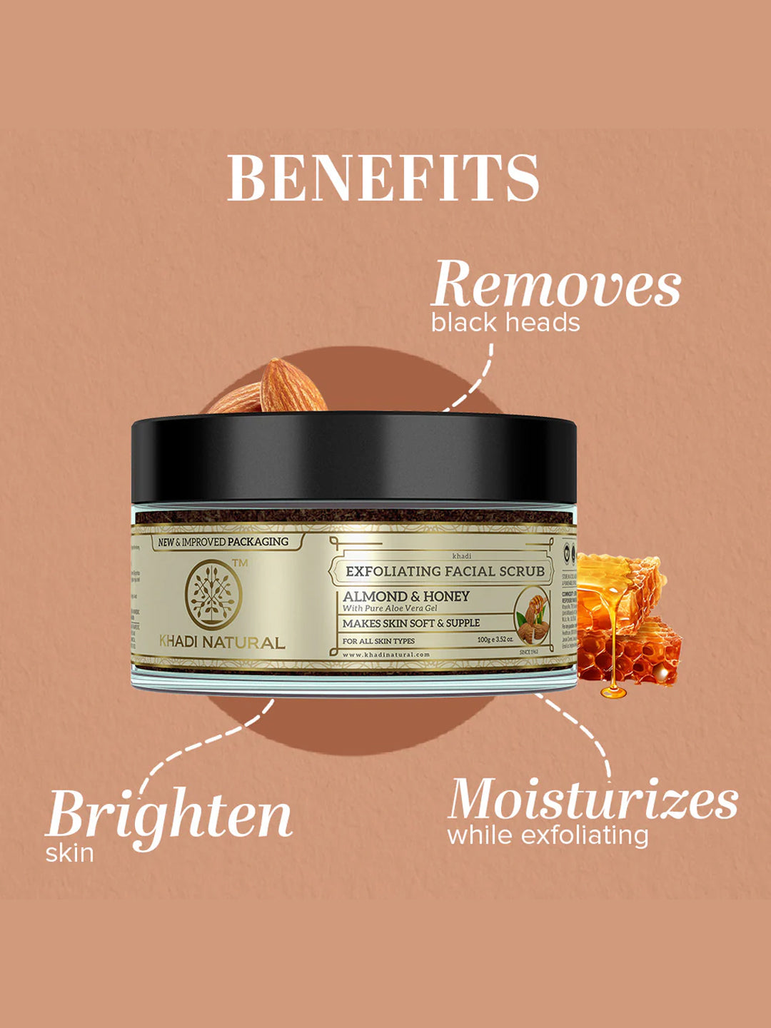 Khadi Natural Almond & Honey Herbal Exfoliating Facial Scrub