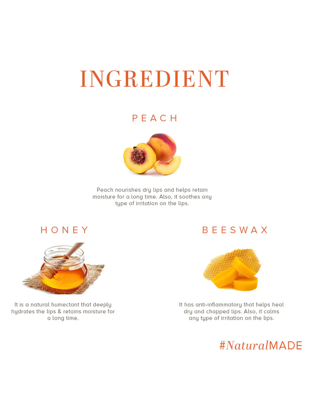 Khadi Natural Peach Lip Balm (5g)
