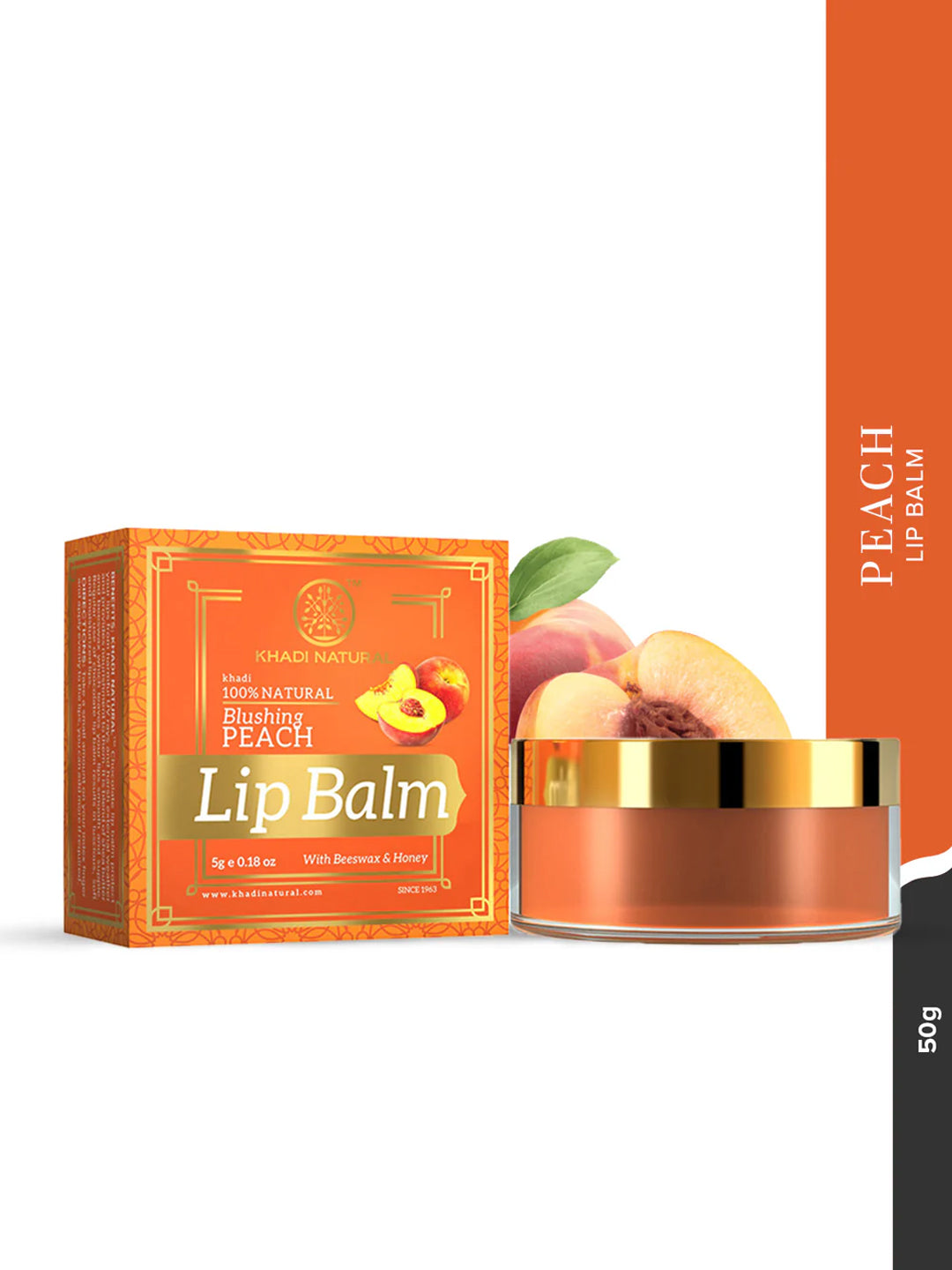 Khadi Natural Peach Lip Balm (5g)