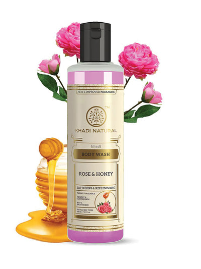 Khadi Natural Rose & Honey Body Wash (210ml)
