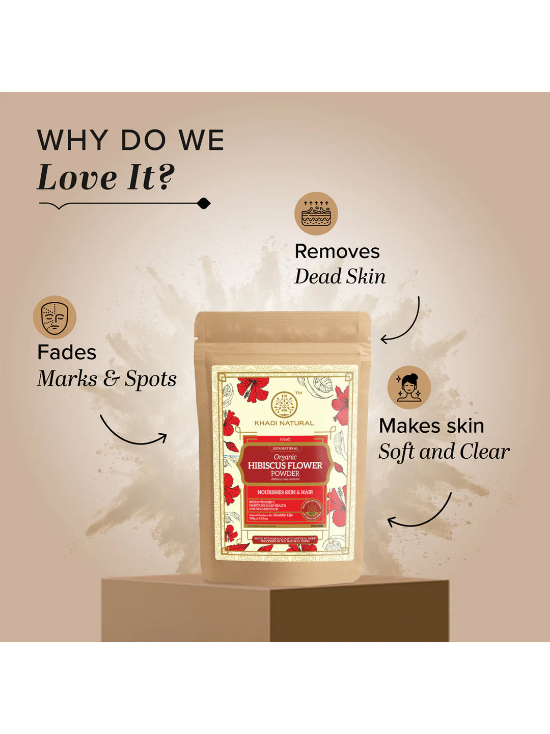 Khadi Natural Organic Hibiscus Flower Powder (100g)