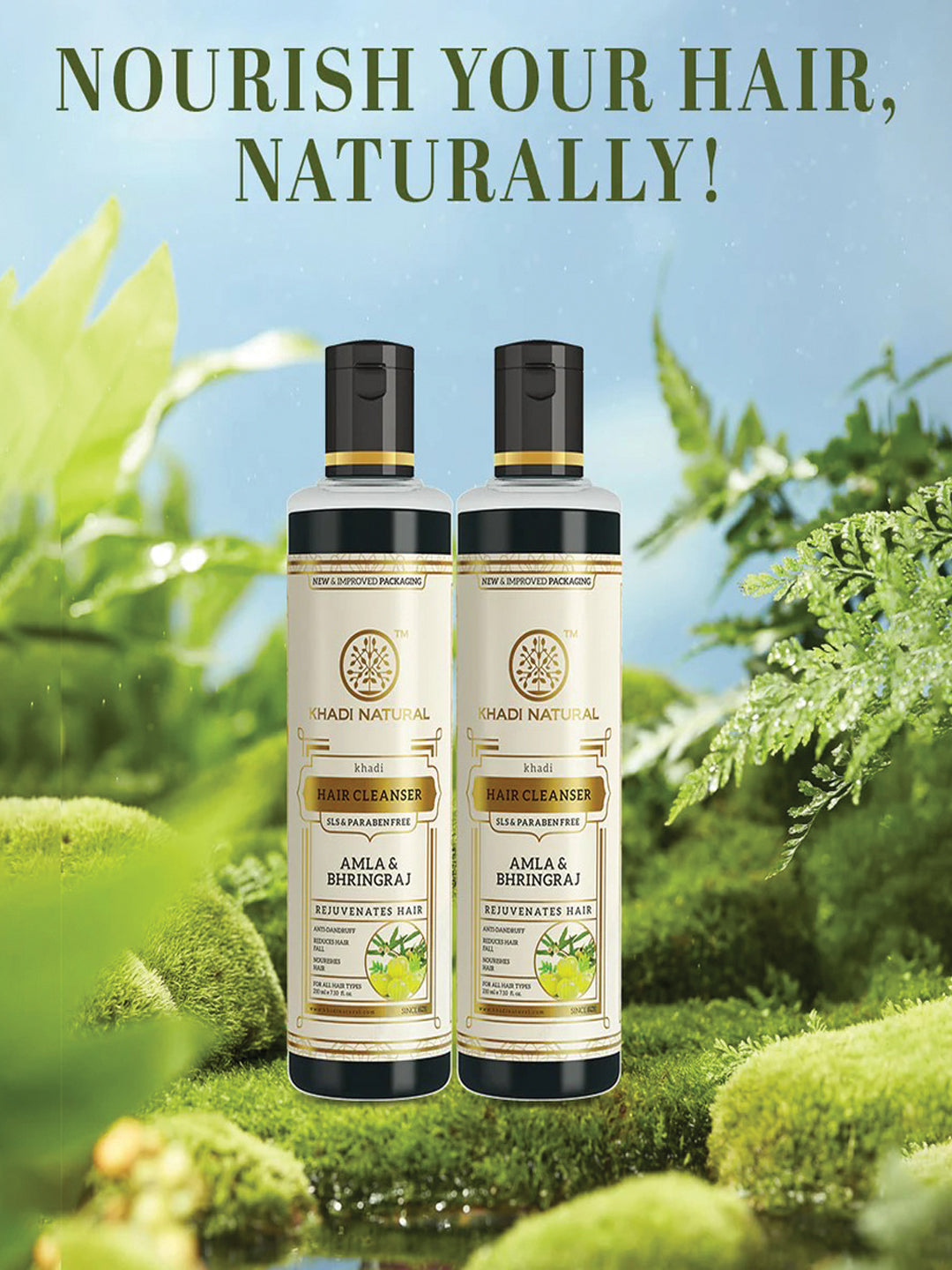 Khadi Natural Amla & Bhringraj Hair Cleanser (SLS Free) (210ml)