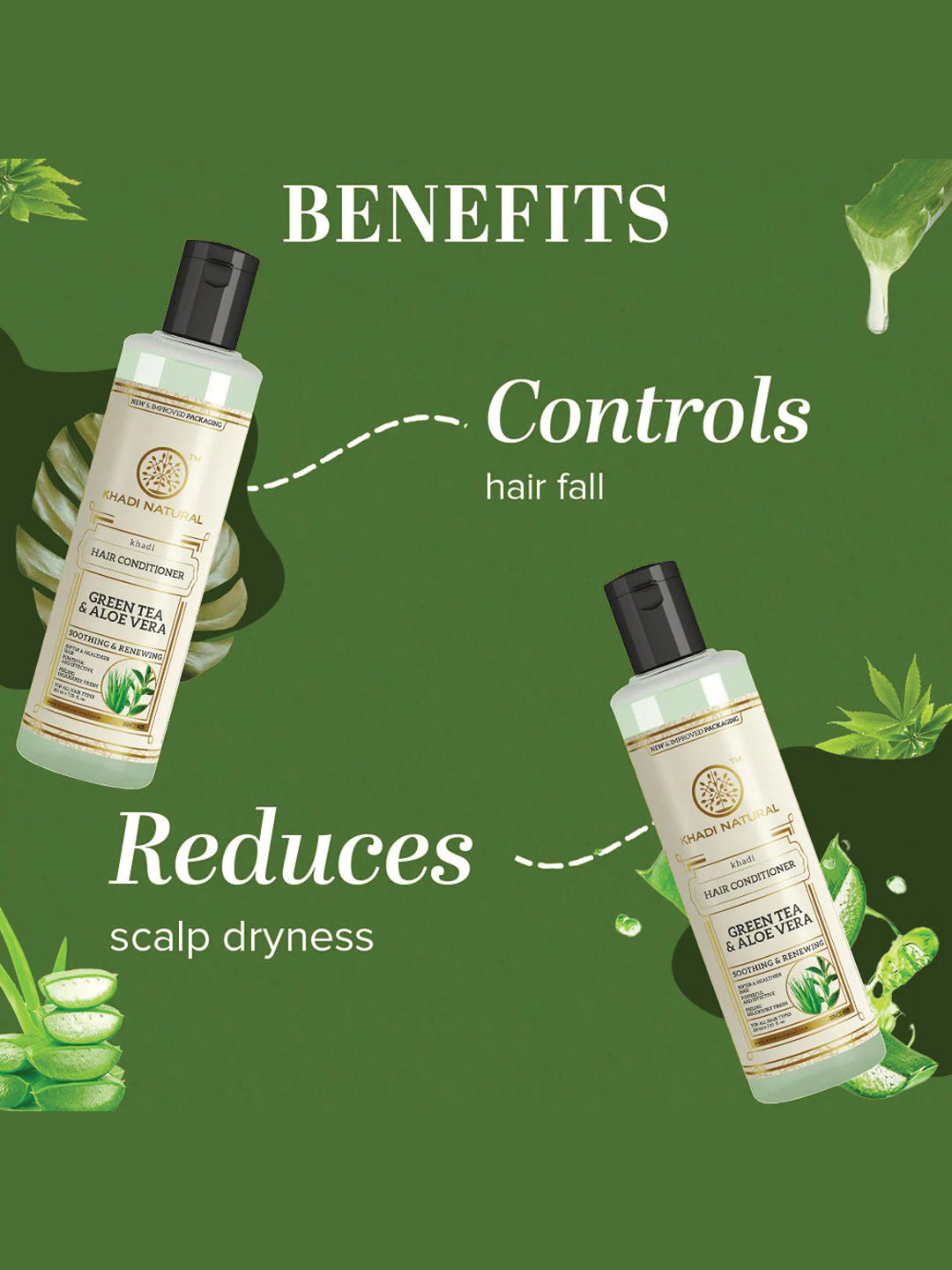 Khadi Natural Green Tea & Aloe Vera Hair Conditioner (210ml)
