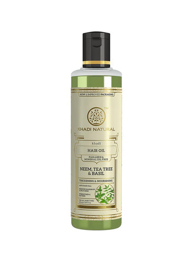 Khadi Natural Neem, Tea Tree & Basil Hair Oil (210ml)