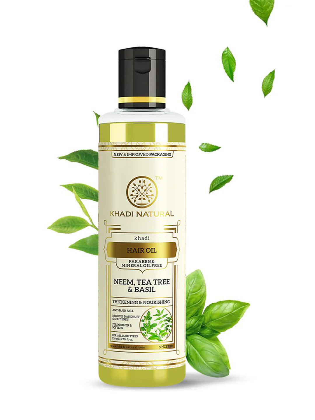 Khadi Natural Neem, Tea Tree & Basil Hair Oil (210ml)