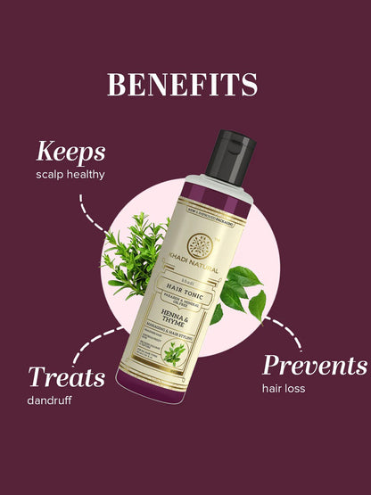 Khadi Natural Henna & Thyme Hair Tonic (210ml)