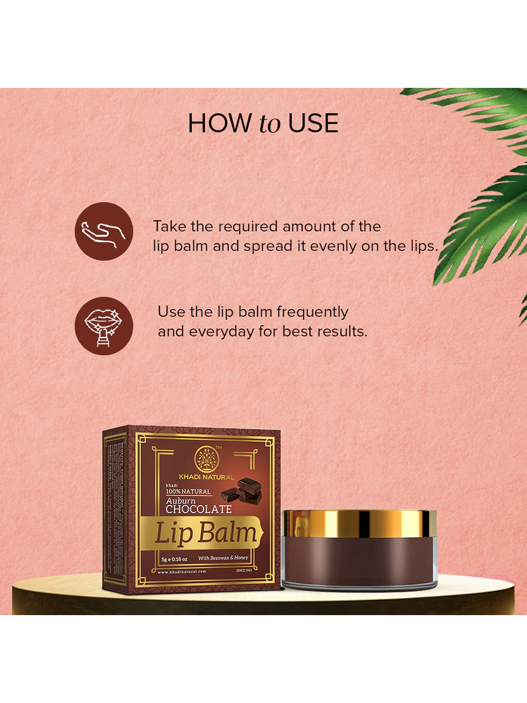 Khadi Natural Auburn Chocolate Lip Balm (5g)