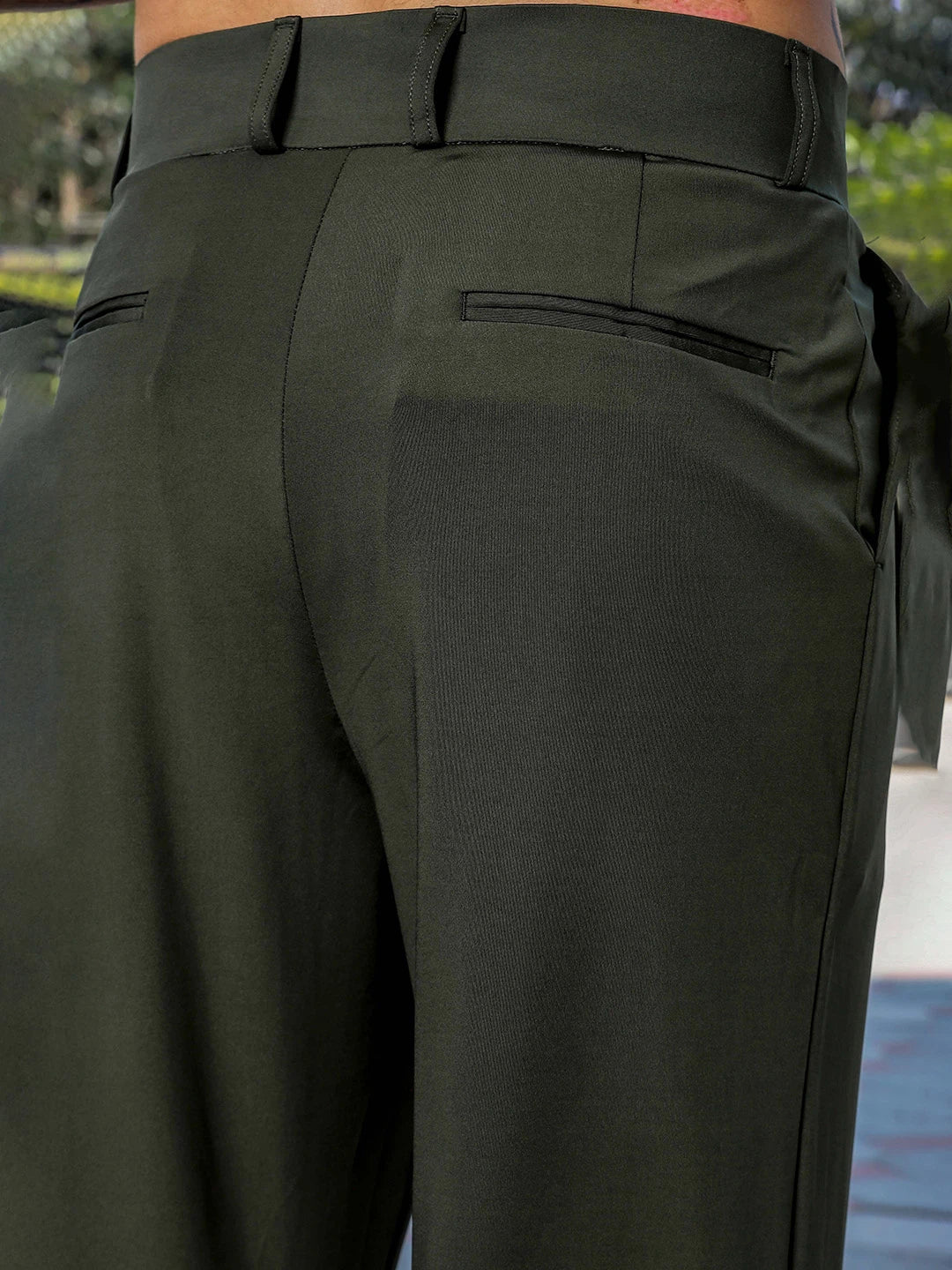 House Of Koala Olive Baggy fit Street Savvy Double Pleated Korean Trousers