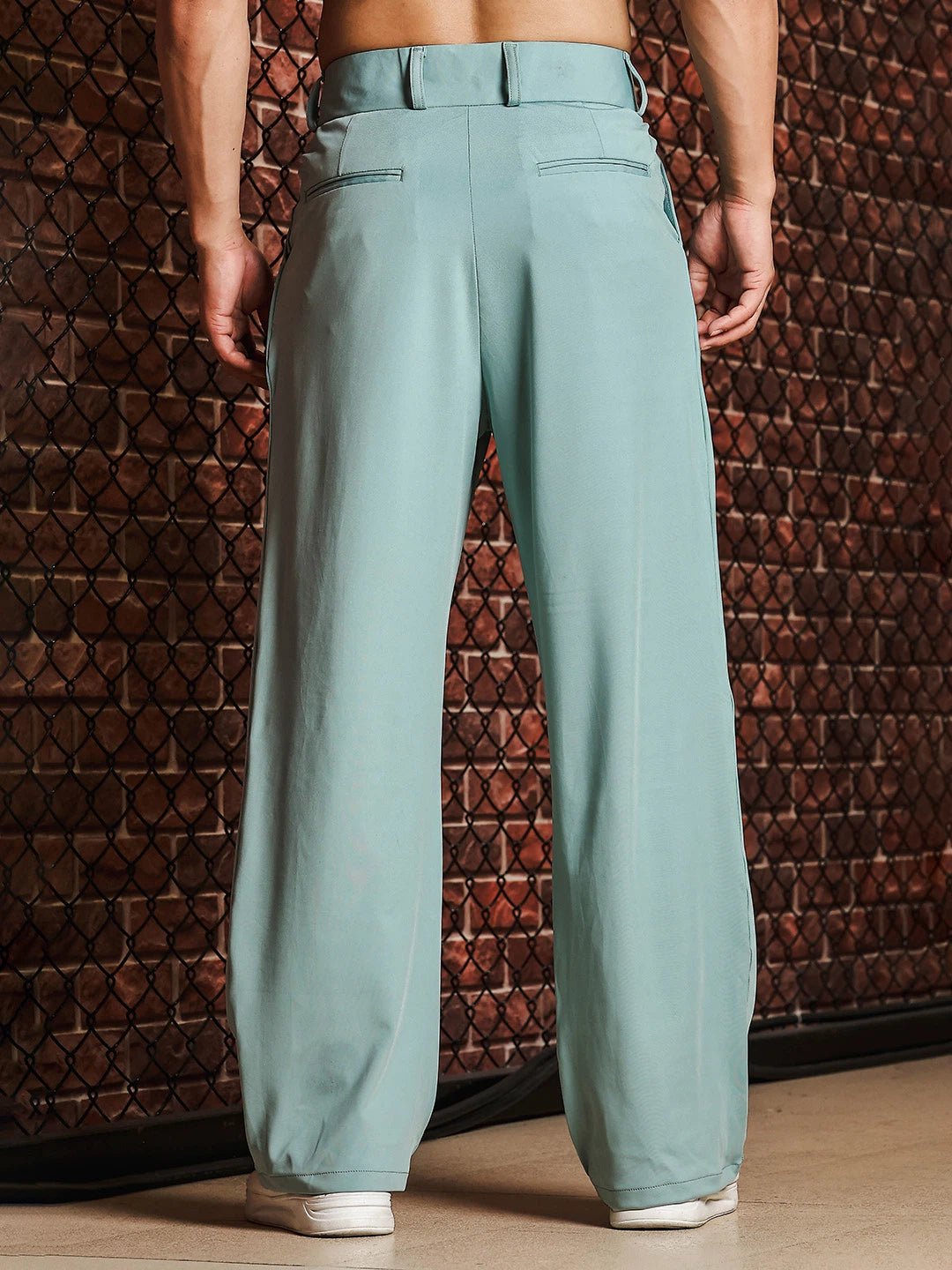 House Of Koala Sage Green Baggy fit Street Savvy Double Pleated Korean Trousers