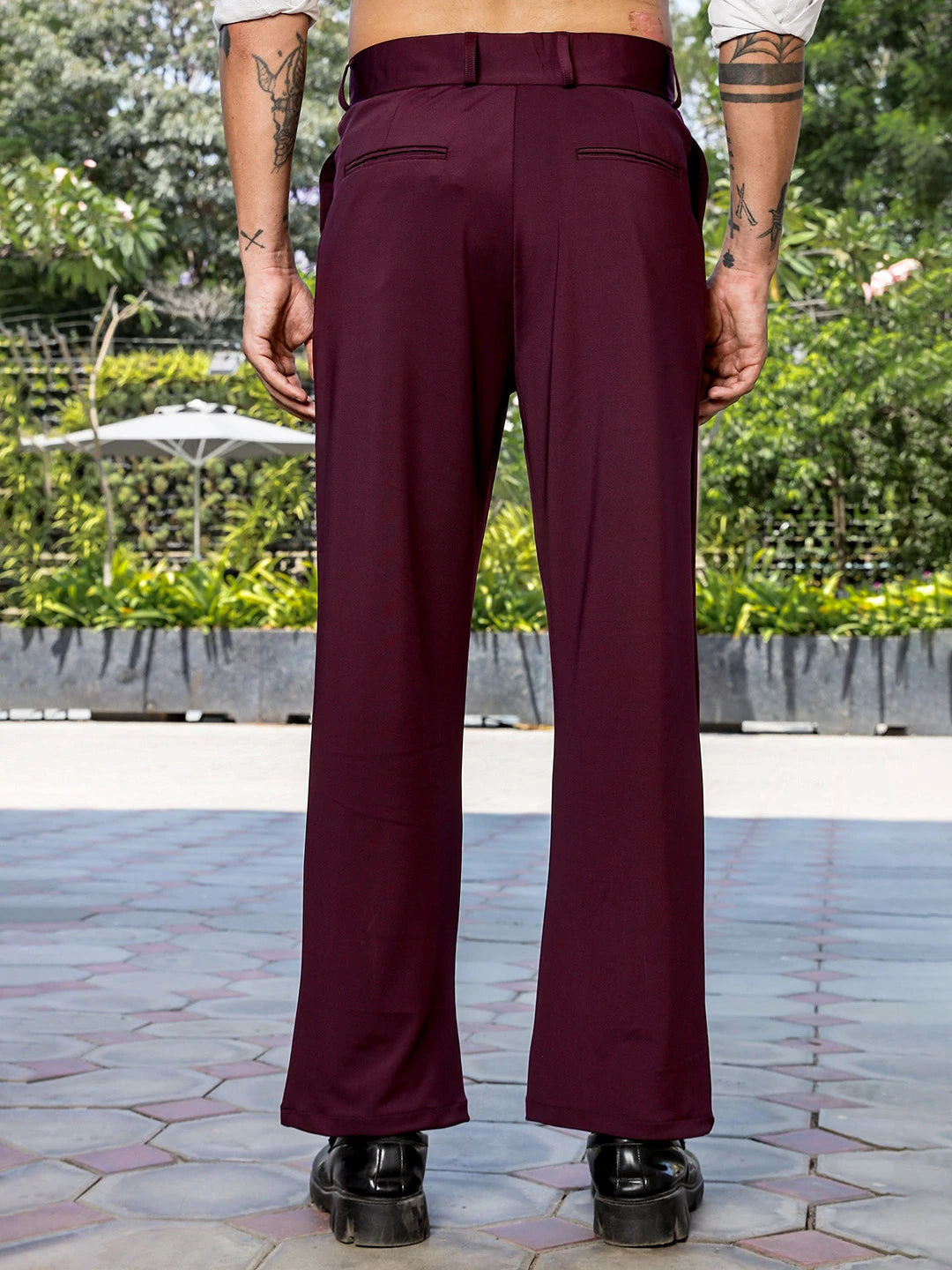 House Of Koala Wine Baggy fit Street Savvy Double Pleated Korean Trousers