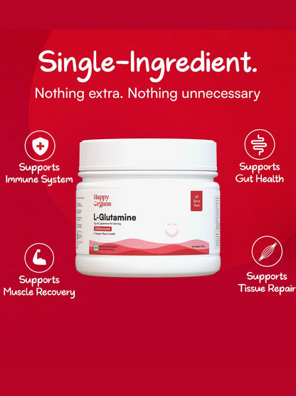 Happy Organs L-Glutamine Muscle Recovery & Gut Health Powder (300g)