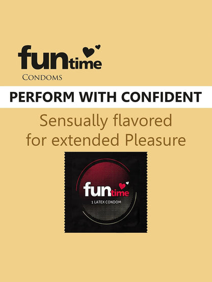 Funtime Dotted Ribbed and Contoured Condoms Vanilla Sensus Flavoured Condoms
