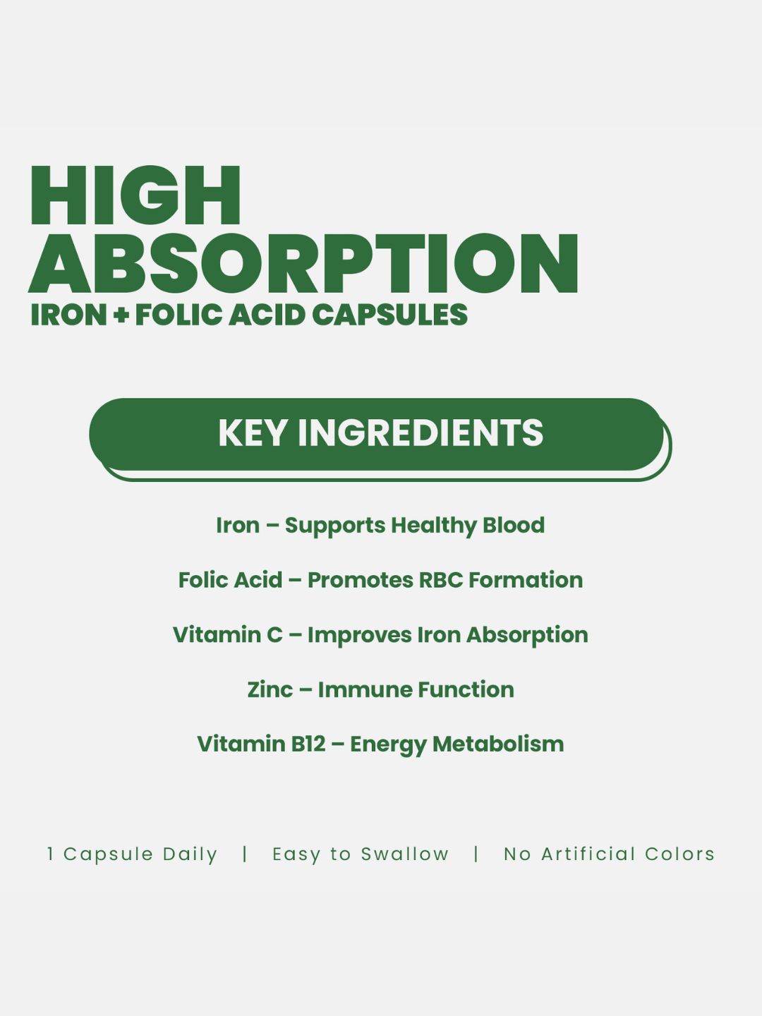Leeforia Iron and Folic Acid (30 Capsules)