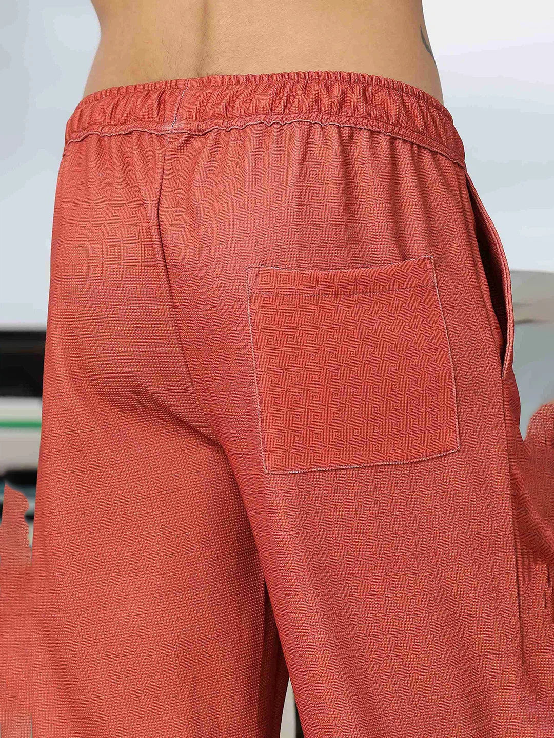 House Of Koala Brown Textured Pattern Fabric All Day Pants