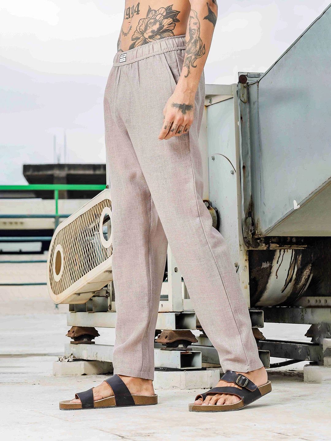House Of Koala Linen Blend Beige Premium All Day Pants