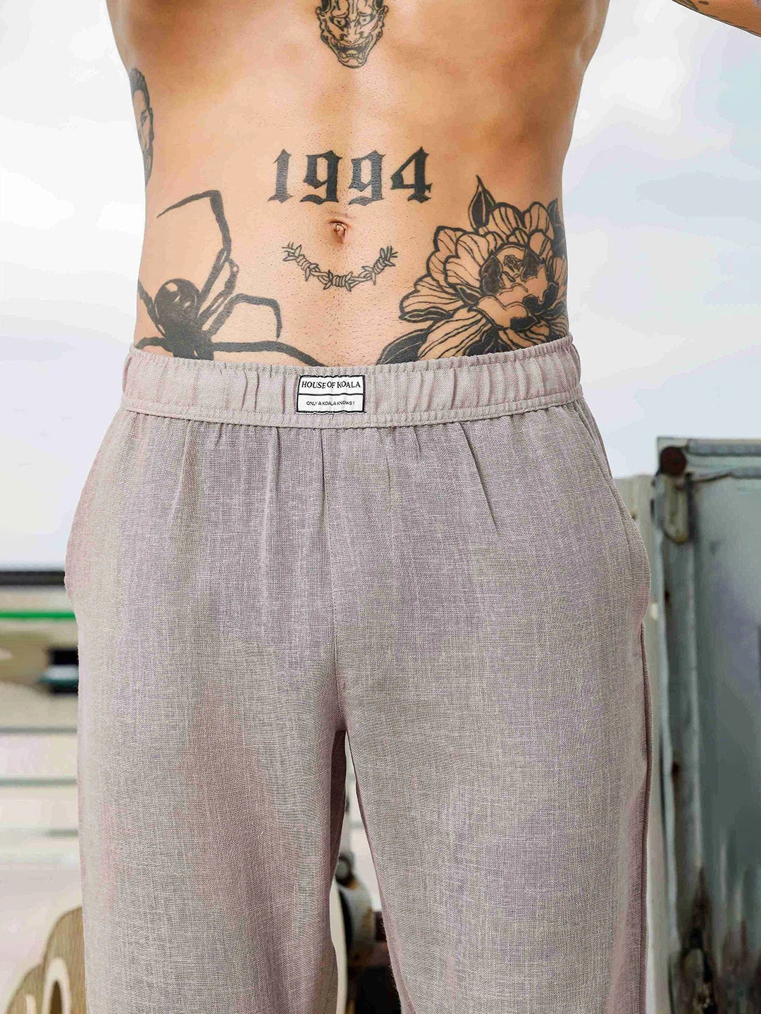 House Of Koala Linen Blend Beige Premium All Day Pants
