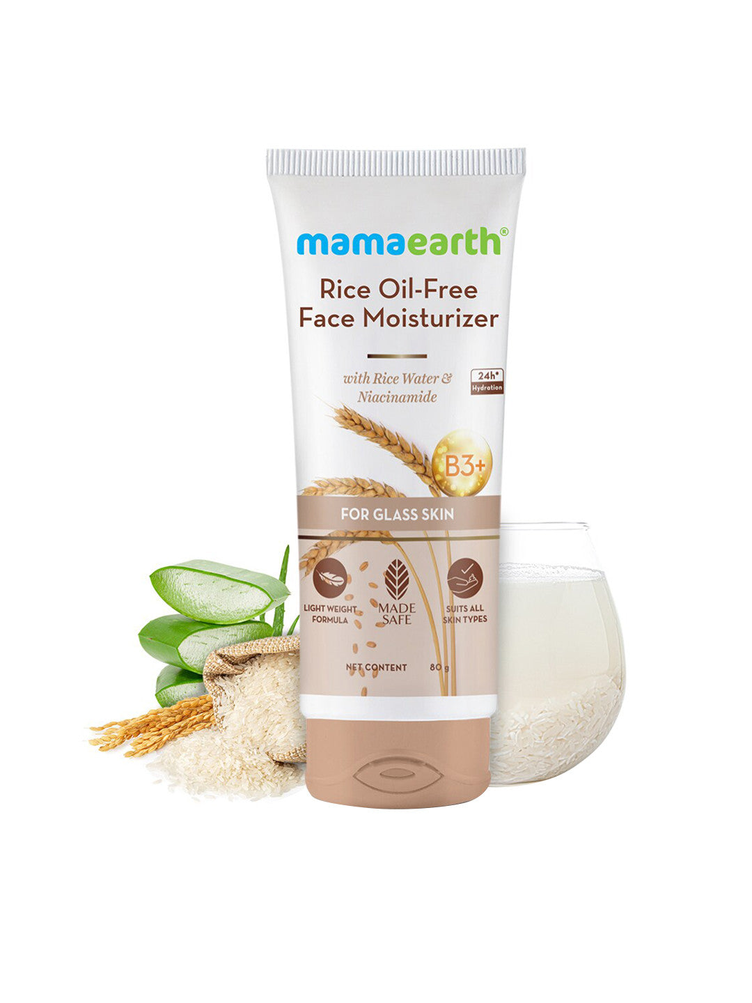 Mamaearth Rice Oil-Free Face Moisturizer (80gm)
