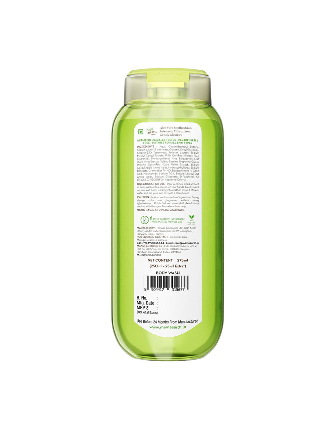 Mamaearth Aloe Vera Body Wash (275ml)