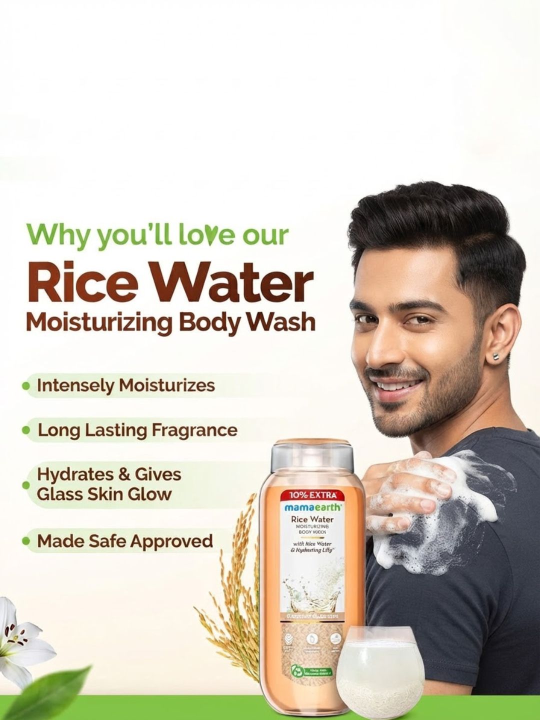 Mamaearth Rice Water Body Wash (275ml)