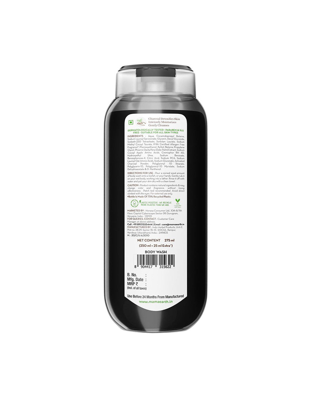 Mamaearth Charcoal Body Wash (275ml)