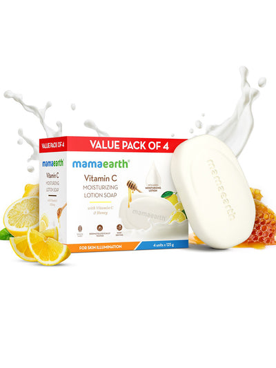 Mamaearth Vitamin C Moisturizing Lotion Soap 125 gm x 4