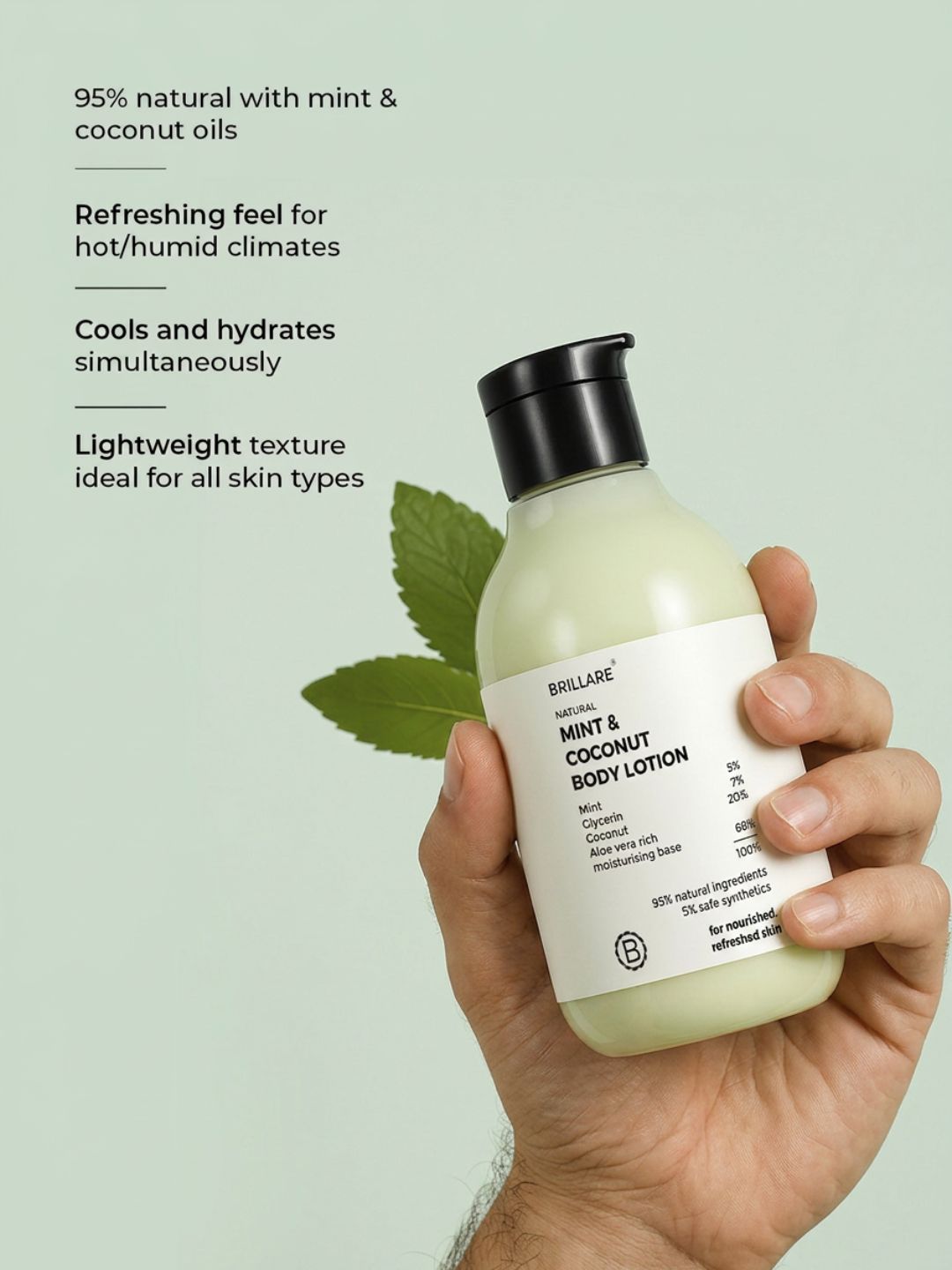Brillare Mint & Coconut Body Lotion  (200ml)