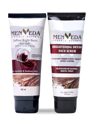 Menveda Face Wash & Detan Scrub Combo for Men (2 Pieces)