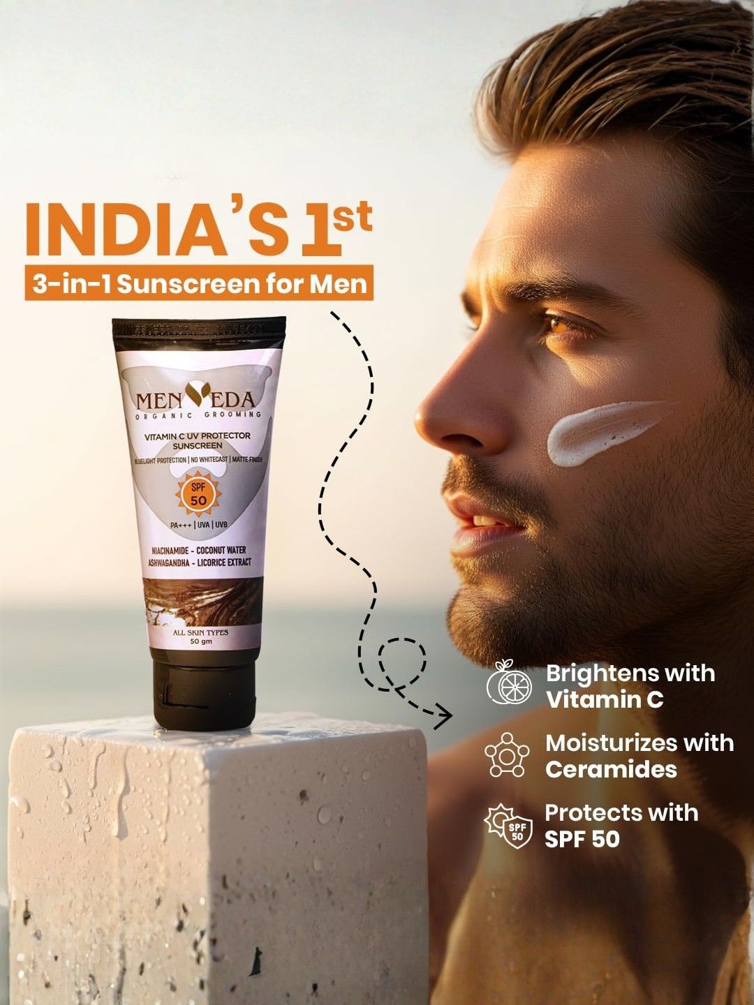 Menveda Detan Grooming Kit for Men | Face Wash, Scrub & Sunscreen (3 Pieces)