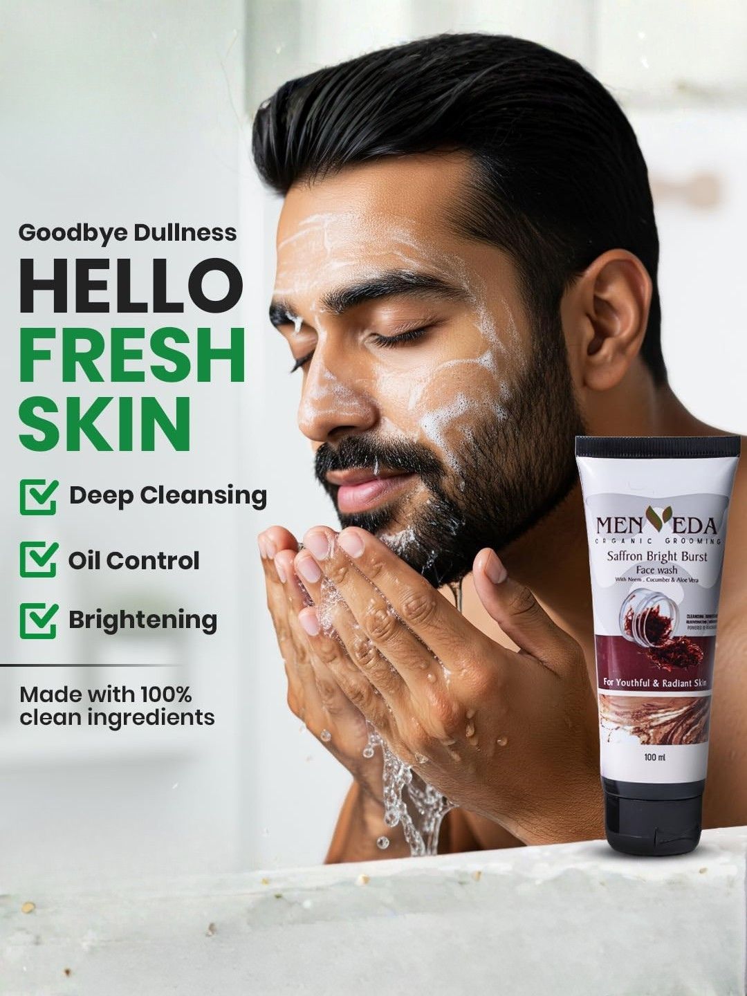 Menveda Face Wash & Sunscreen Combo for Men | SPF50 PA+++ (2 Pieces)